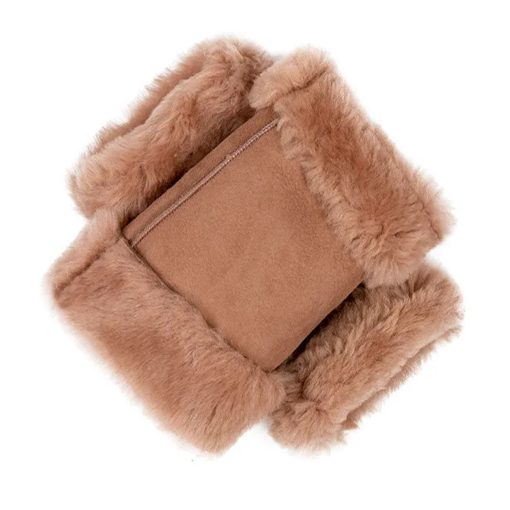 Women's Fingerless Sheepskin Mittens