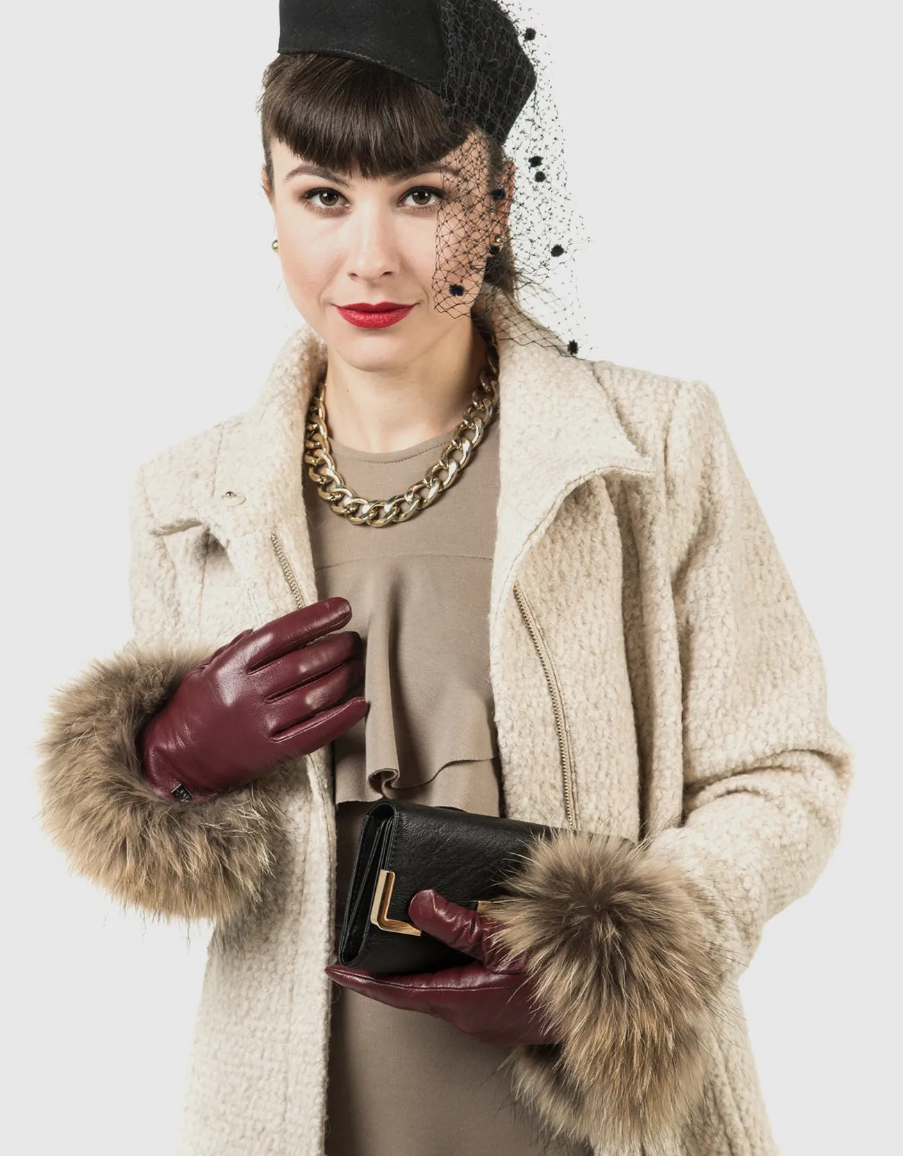 Women's  Fur Strength Touchscreen Sheepskin Glove