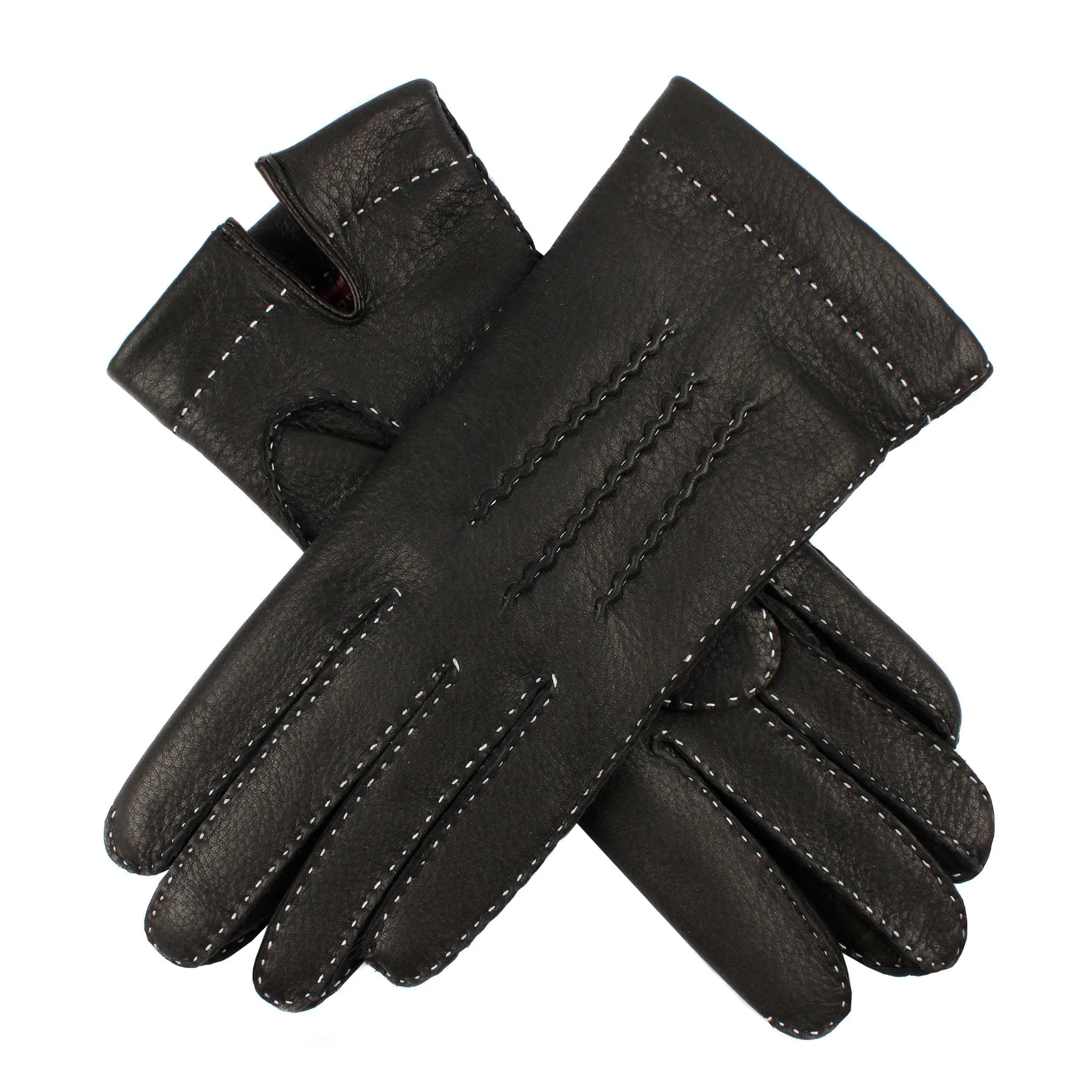 Women's Heritage Handsewn Three-Point Cashmere-Lined Deerskin Leather Gloves