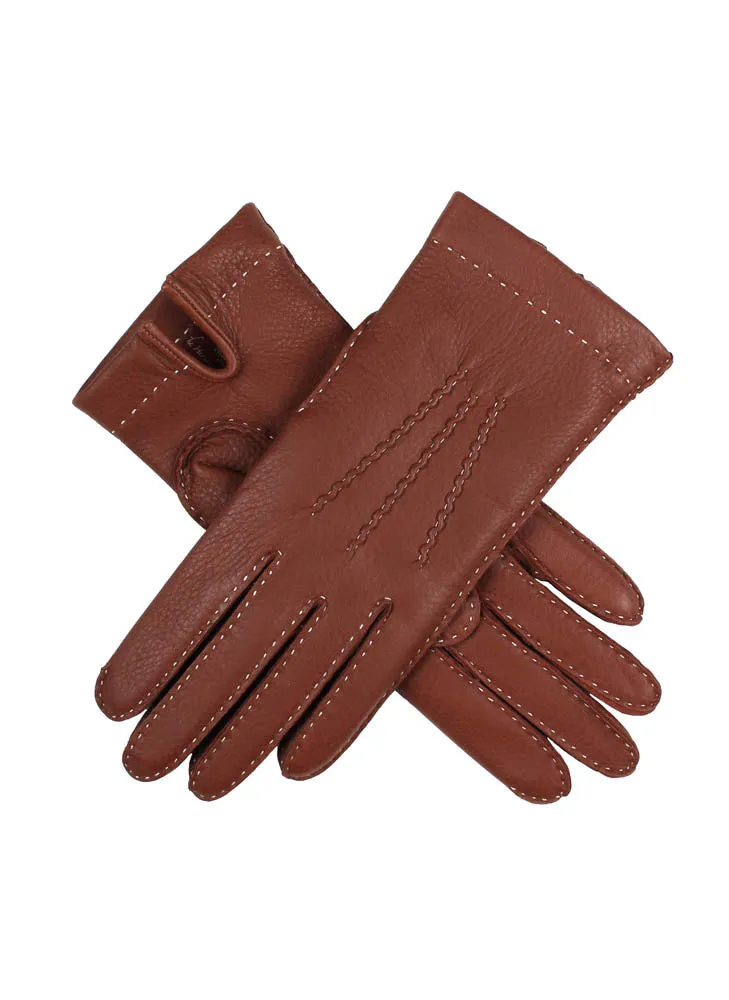 Women's Heritage Handsewn Three-Point Cashmere-Lined Deerskin Leather Gloves