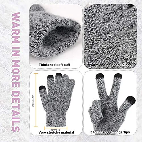 Women's Winter Knit Hat, Gloves, Scarf Set