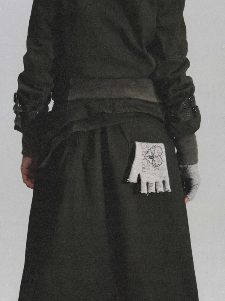Wool Blend Knit Graffiti Fingerless Gloves【s0000011635】