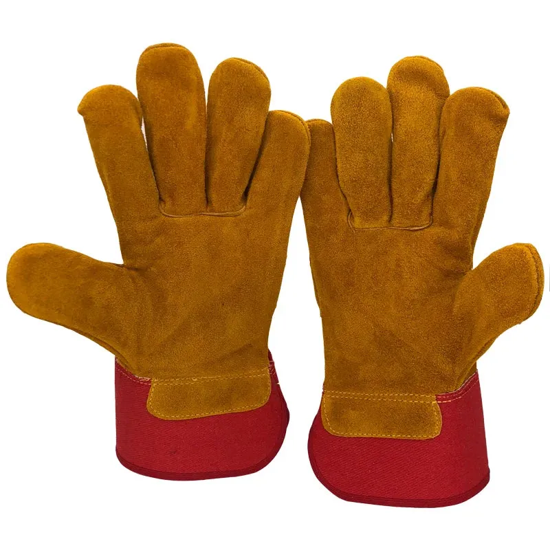 Working Gloves Cowhide Leather Men Working Welding Gloves Safety