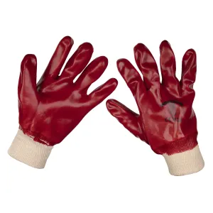 Worksafe by Sealey PVC Knit Wrist Gloves (Large) - Pack of 12 Pairs