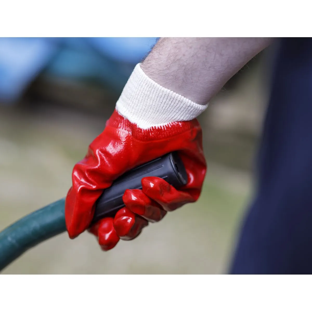 Worksafe by Sealey PVC Knit Wrist Gloves (Large) - Pack of 12 Pairs