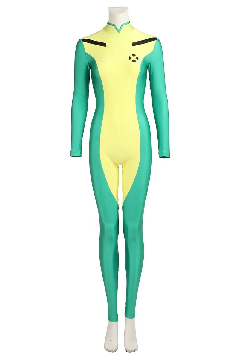 X Men Rogue Green And Yellow Halloween Outfit Cosplay Costume