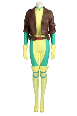 X Men Rogue Green And Yellow Halloween Outfit Cosplay Costume