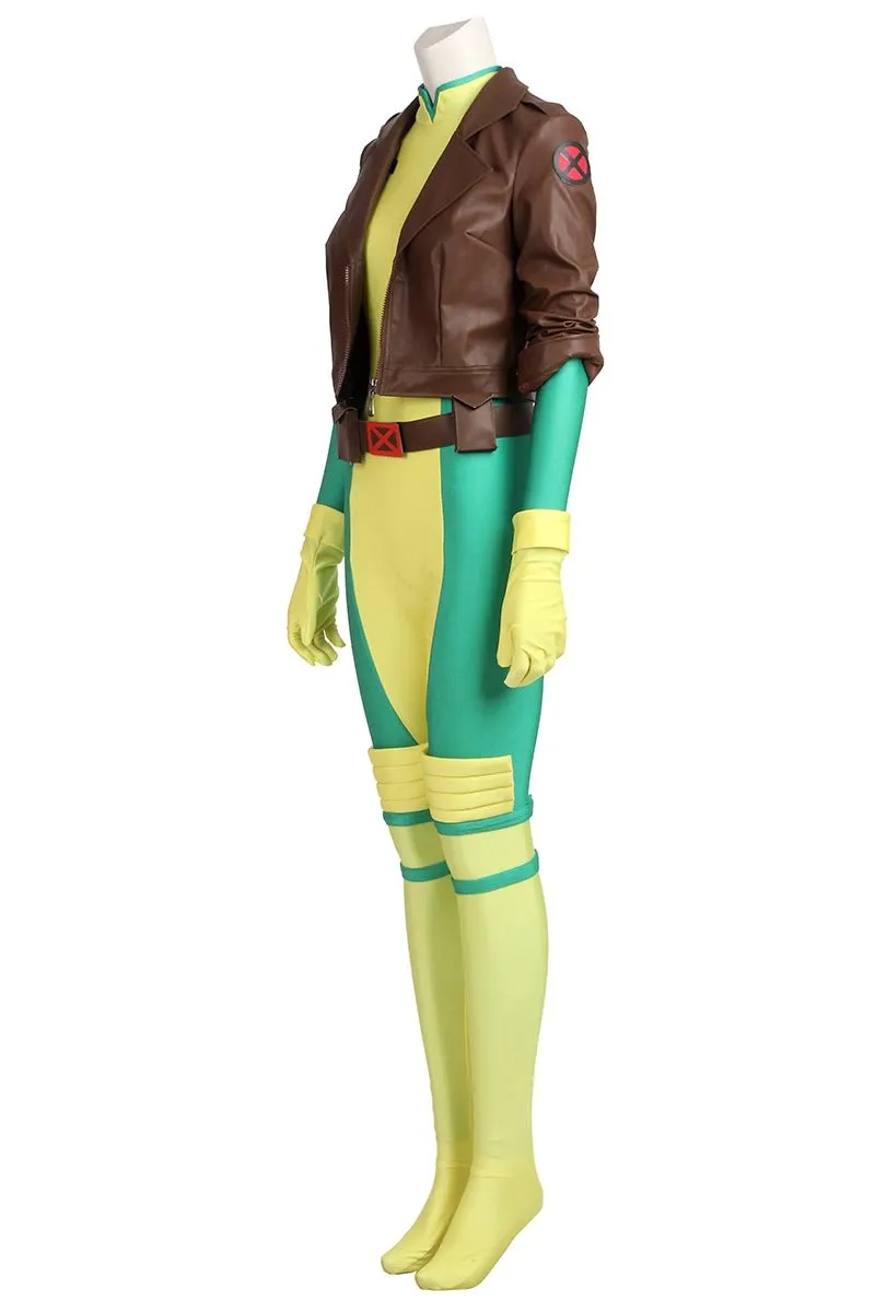 X Men Rogue Green And Yellow Halloween Outfit Cosplay Costume