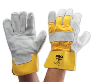Yellow/Grey Leather Gloves - Heavy Duty