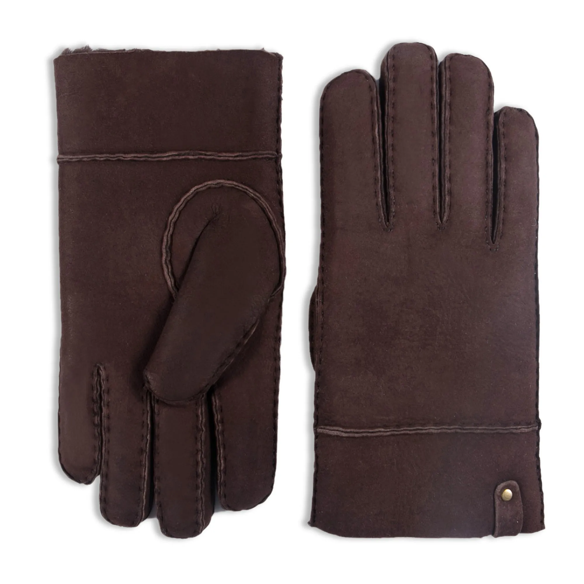 YISEVEN Men's Lambskin Shearling Leather Gloves