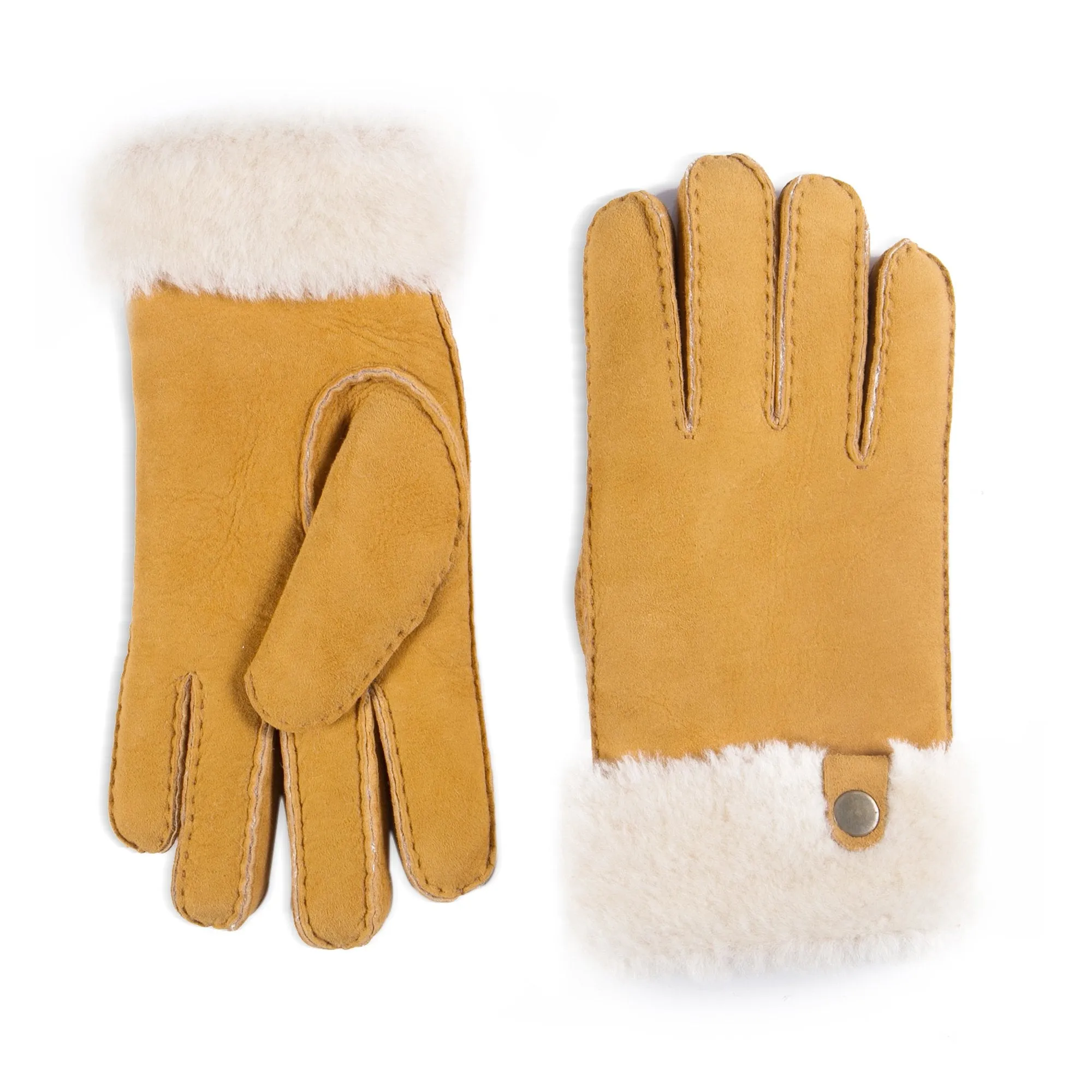 YISEVEN Men's  Lambskin Shearling Leather Gloves