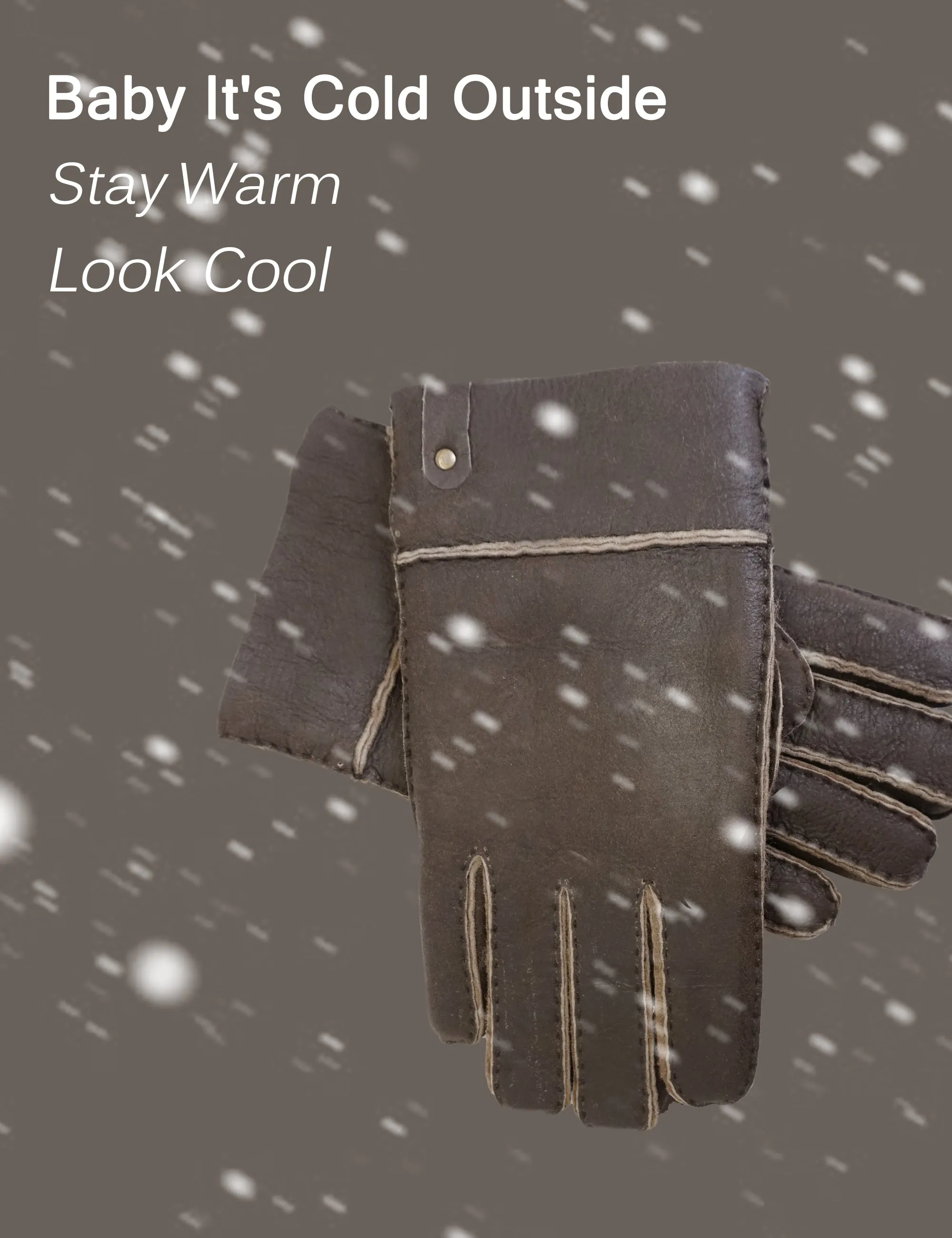YISEVEN Men's Lambskin Shearling Leather Gloves