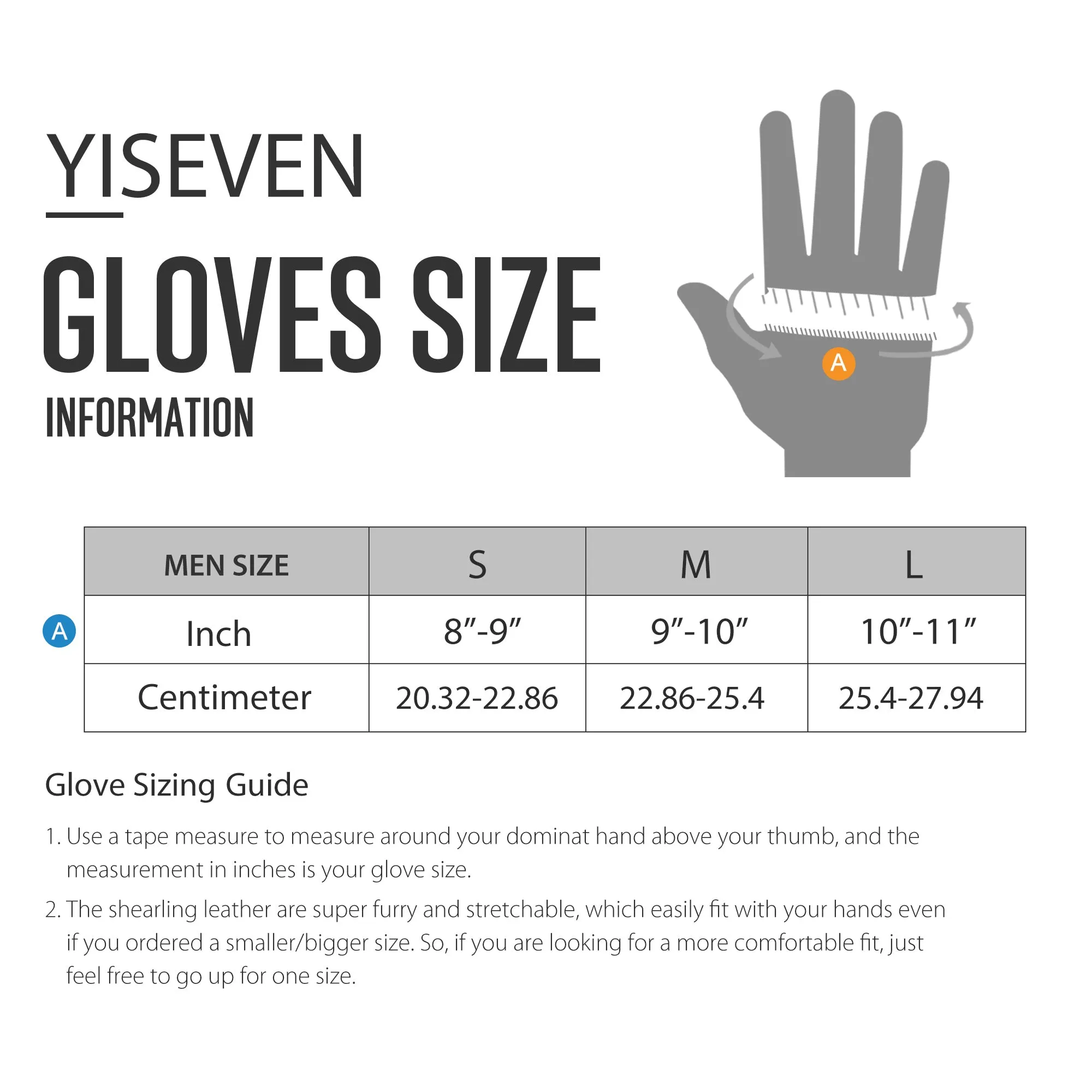 YISEVEN Men's  Lambskin Shearling Leather Gloves