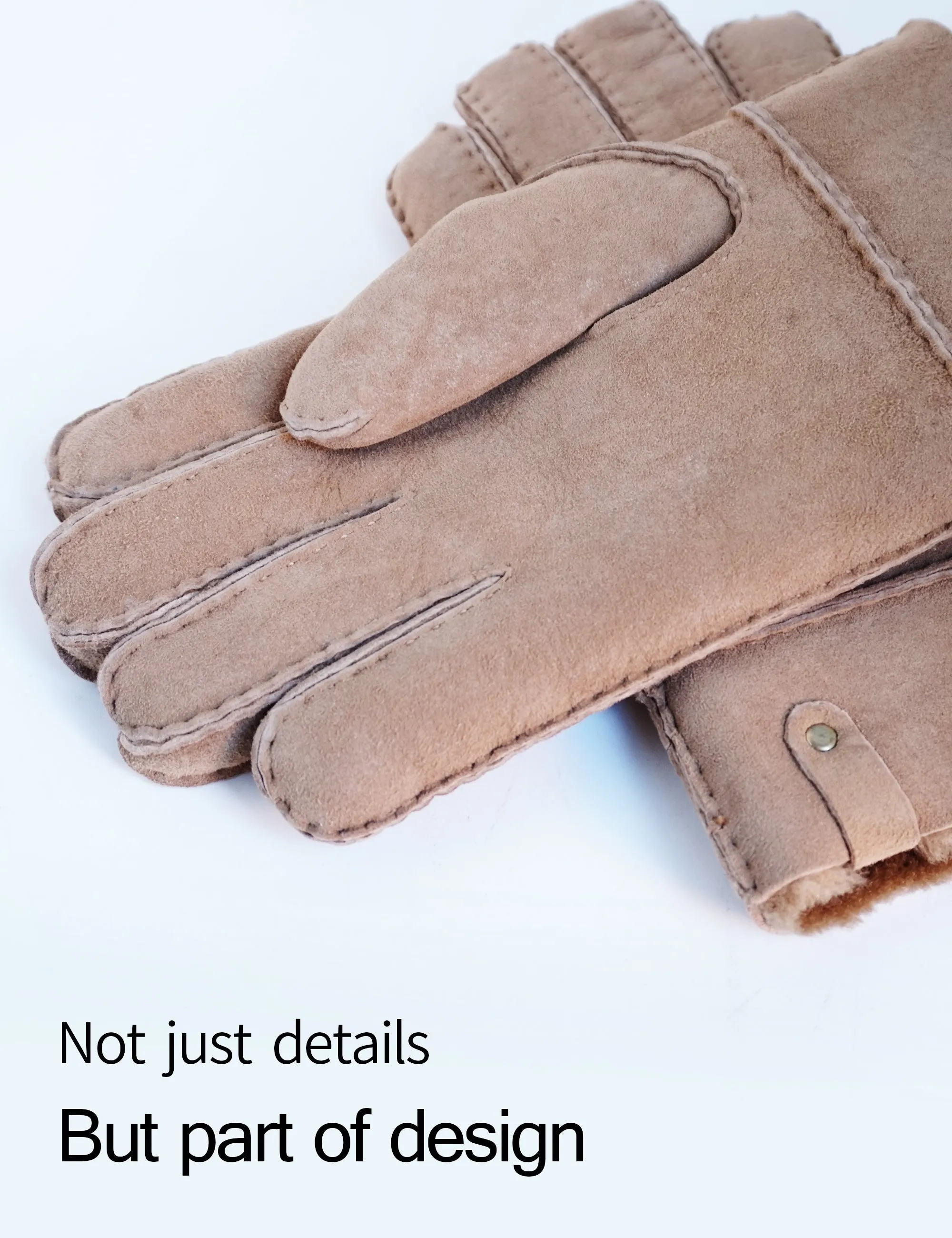 YISEVEN Men's Lambskin Shearling Leather Gloves