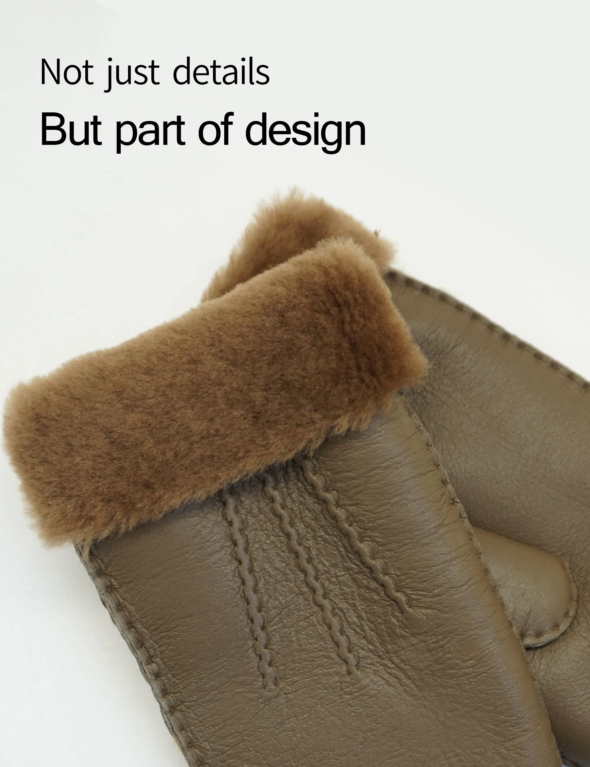 YISEVEN Men's Sheepskin  Shearling Leather Gloves(Mittens)