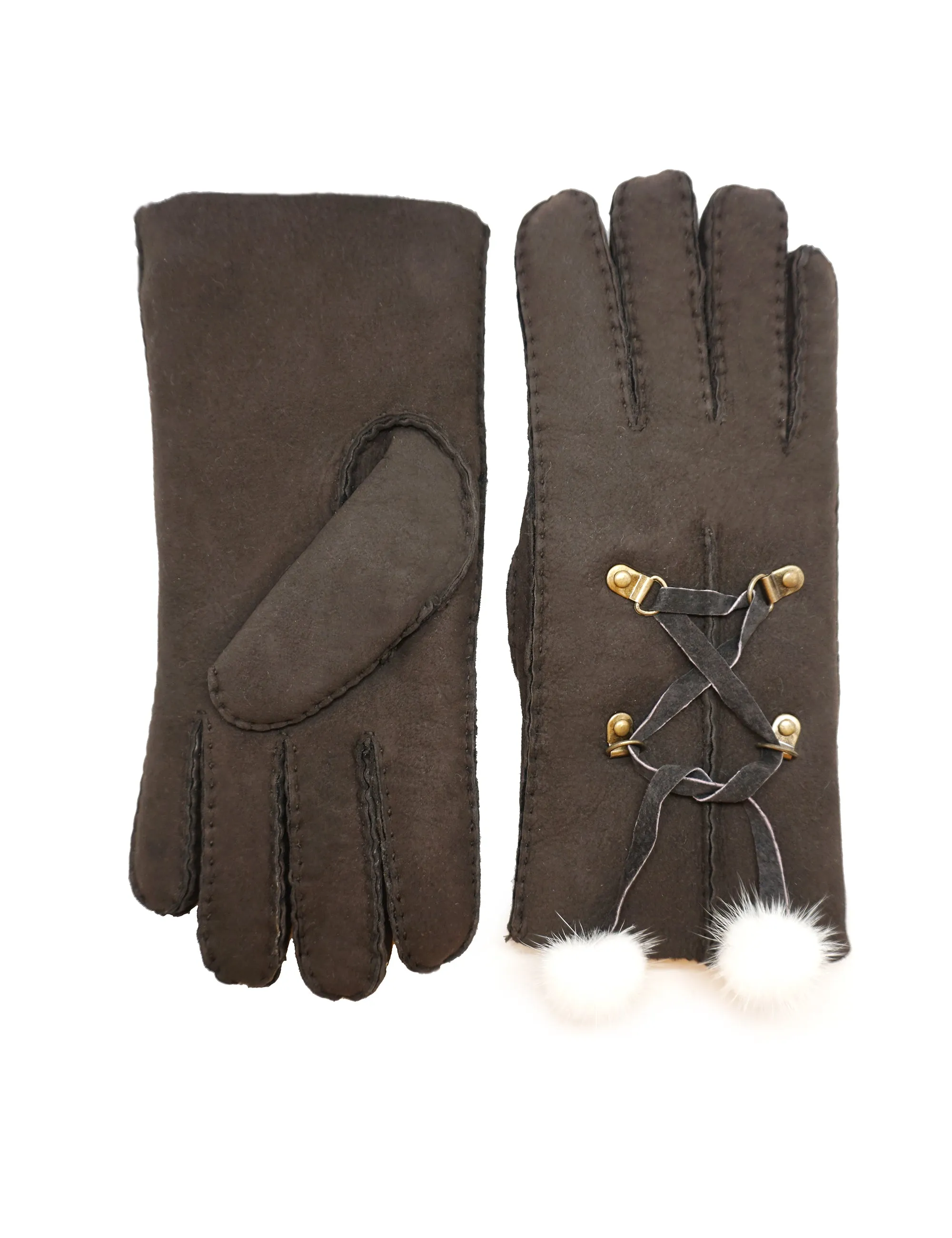 YISEVEN Women's Lambskin Shearling Leather Gloves