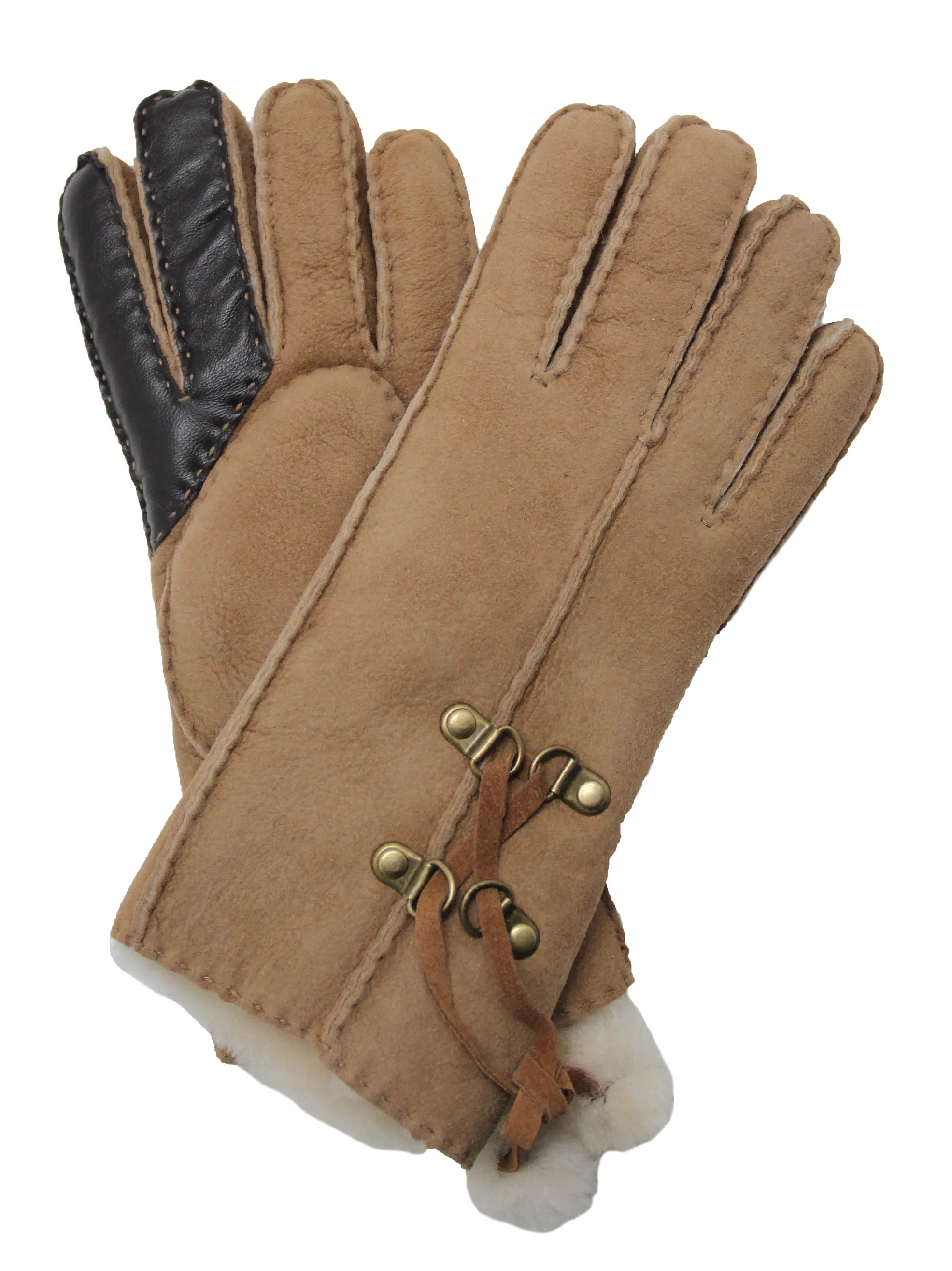 YISEVEN Women's Lambskin Shearling Leather Gloves