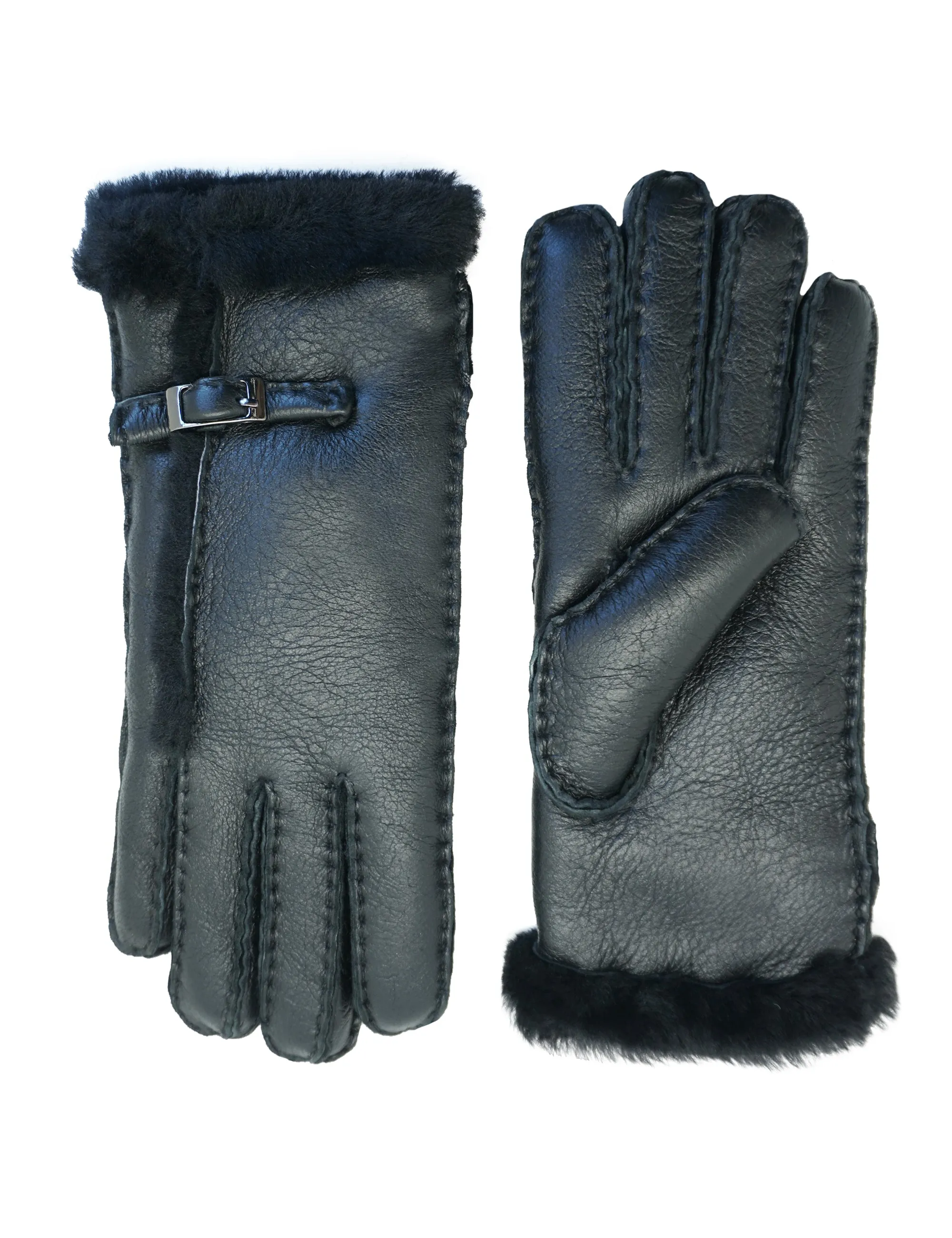 YISEVEN Womens Sheepskin Shearling Leather Gloves