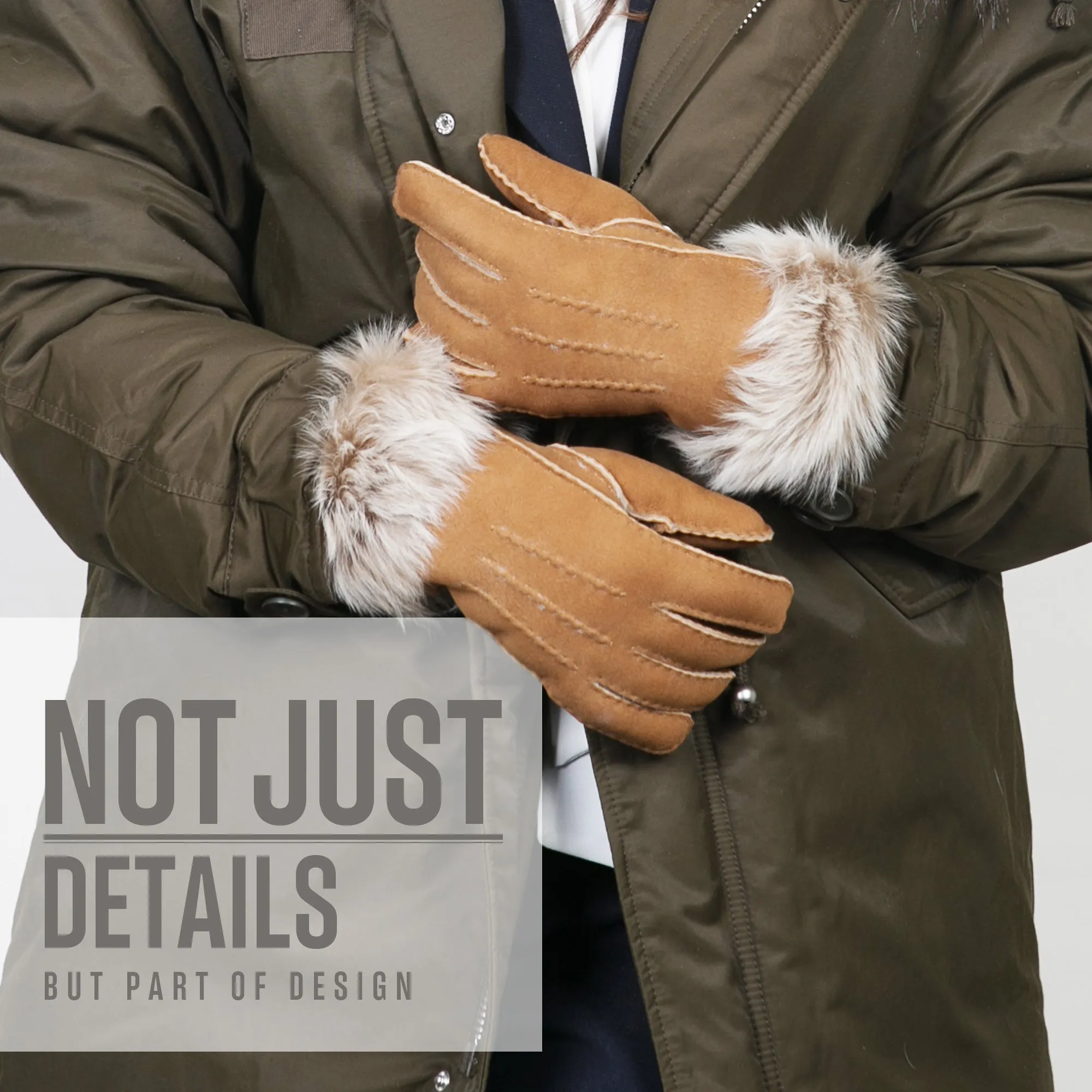YISEVEN Women's Sheepskin Shearling Leather Gloves