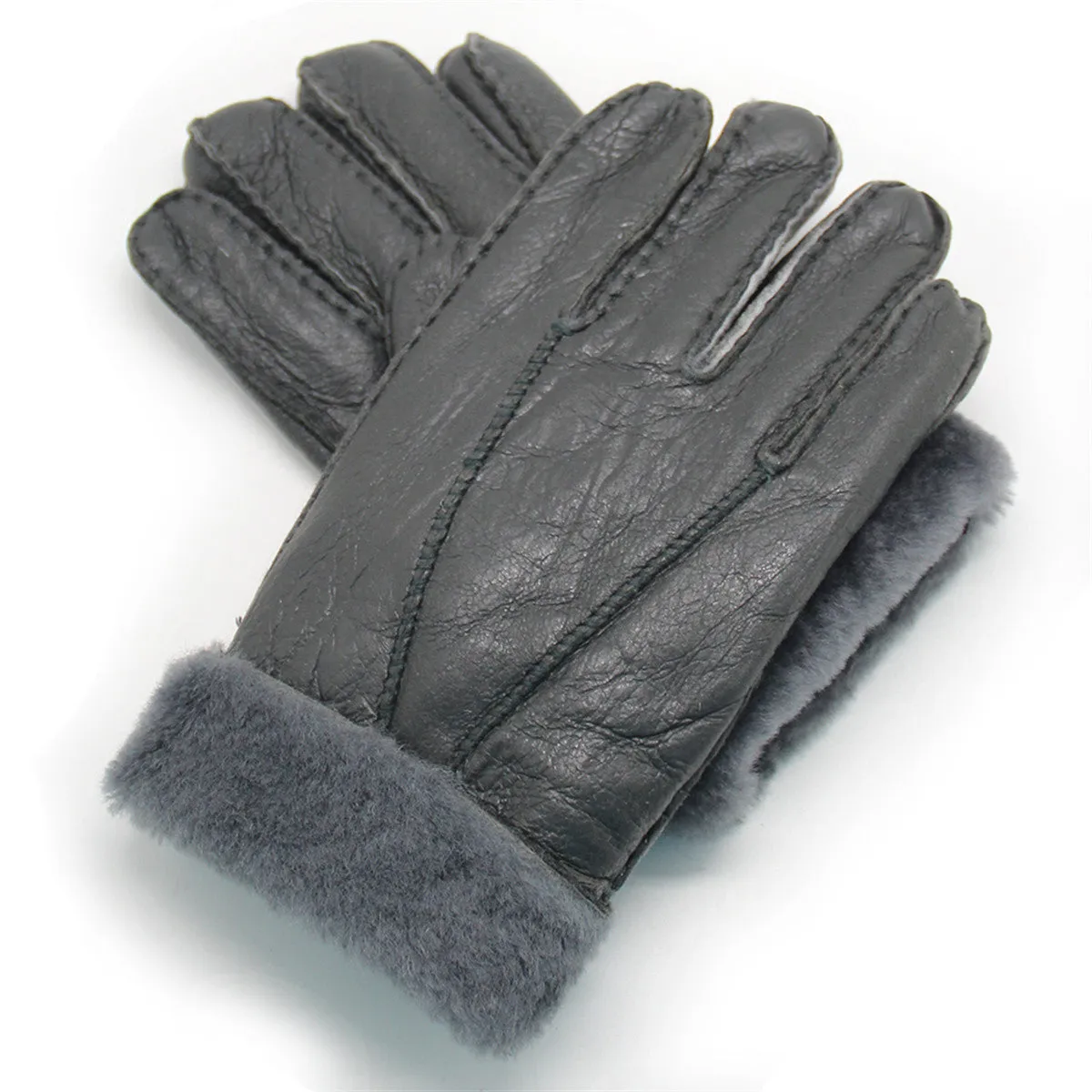 YISEVEN Womens Sheepskin Shearling Leather Gloves