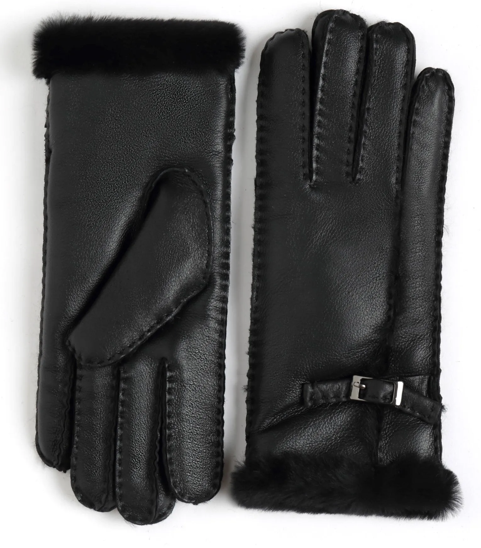 YISEVEN Womens Sheepskin Shearling Leather Gloves