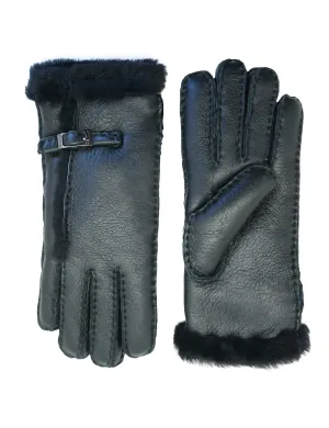YISEVEN Womens Sheepskin Shearling Leather Gloves