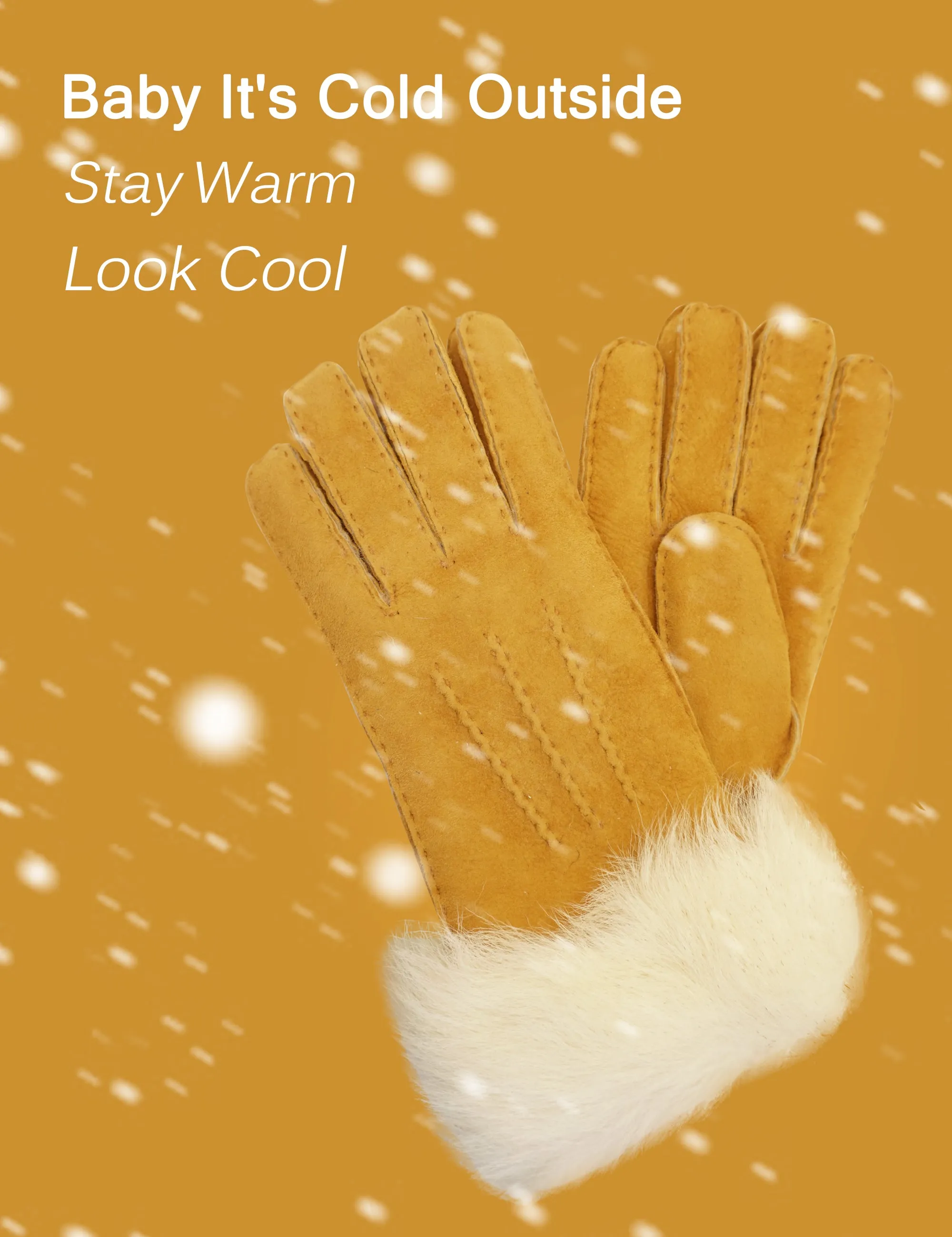 YISEVEN Women's Sheepskin Shearling Leather Gloves